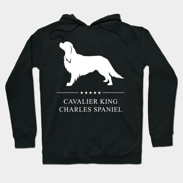 Cavalier King Charles Spaniel Dog White Silhouette Hoodie by millersye